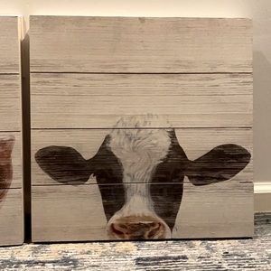 Farmhouse pig and cow paintings